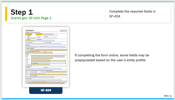 Click Here to Watch Video: Step 1 - Grants.gov: SF-424 Page 1