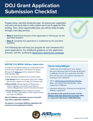 Application Submission Checklist - February 2025; PDF