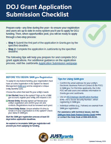 Application Submission Checklist - February 2025; PDF