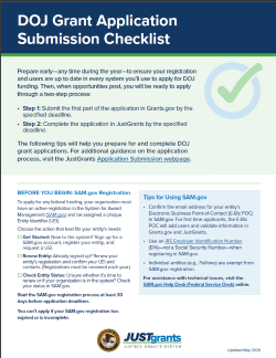 DOJ Grant Application Submission Checklist - May 2026