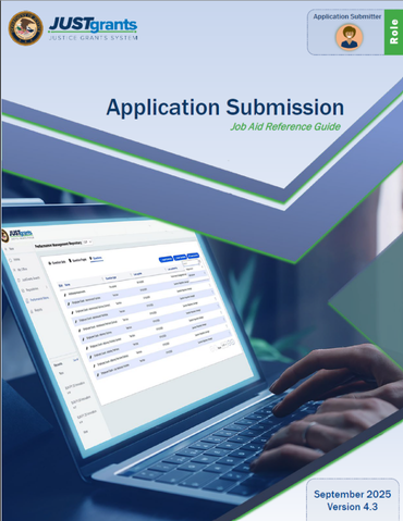 Cover page of Application Submission Job Aid Reference Guide - September 2025, Version 4.3