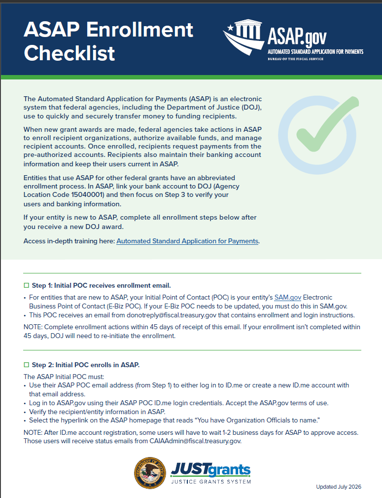 ASAP Enrollment Checklist Cover
